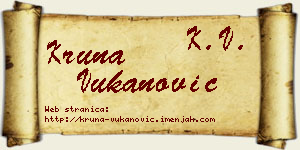 Kruna Vukanović vizit kartica